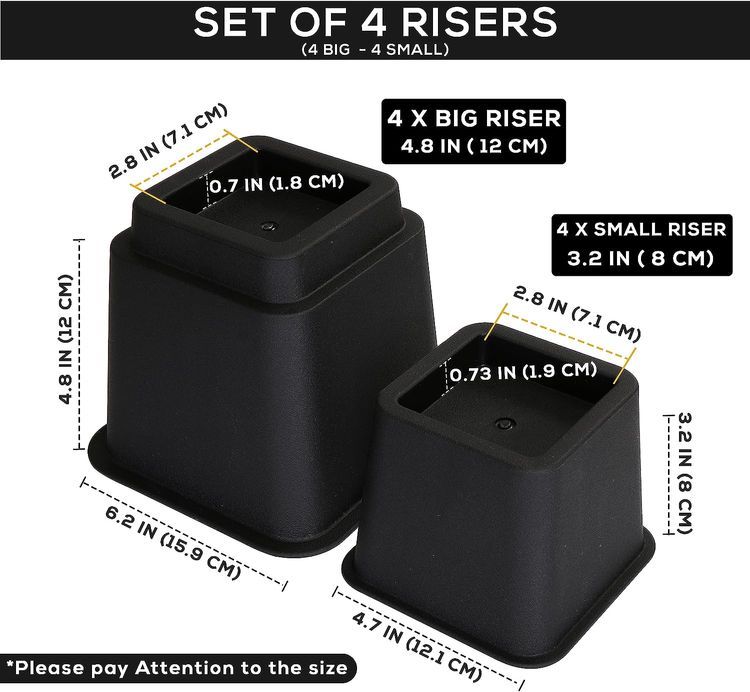 No. 1 - Utopia Bedding Adjustable Bed Furniture Risers - 3