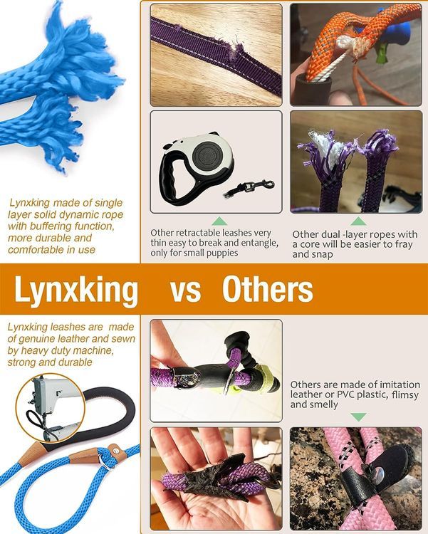 No. 9 - Lynxking Dog Leash Slip Lead Snap Hook Rope Leash Strong Heavy Duty Braided Dog Training Leash - 3