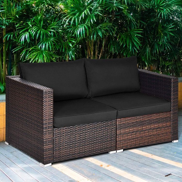 No. 7 - Tangkula Wicker Loveseat - 3