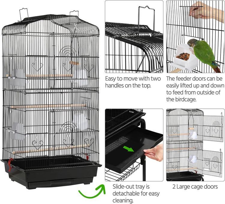 No. 3 - Yaheetech 64-inch Play Open Top Medium Small Bird Cage - 4