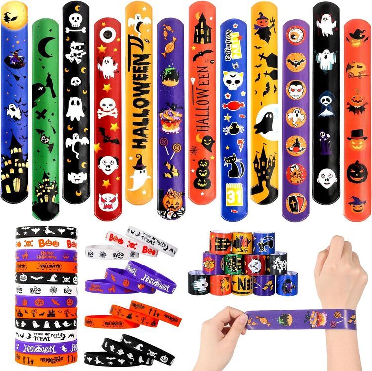 No. 5 - Halloween Slap Bracelets Rubber Wristbands Bulk - 1