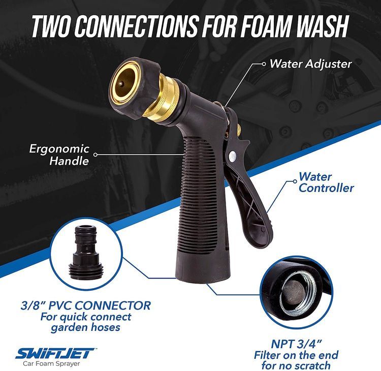 No. 2 - SwiftJet Car Wash Foam Gun + Microfiber Wash Mitt - 5