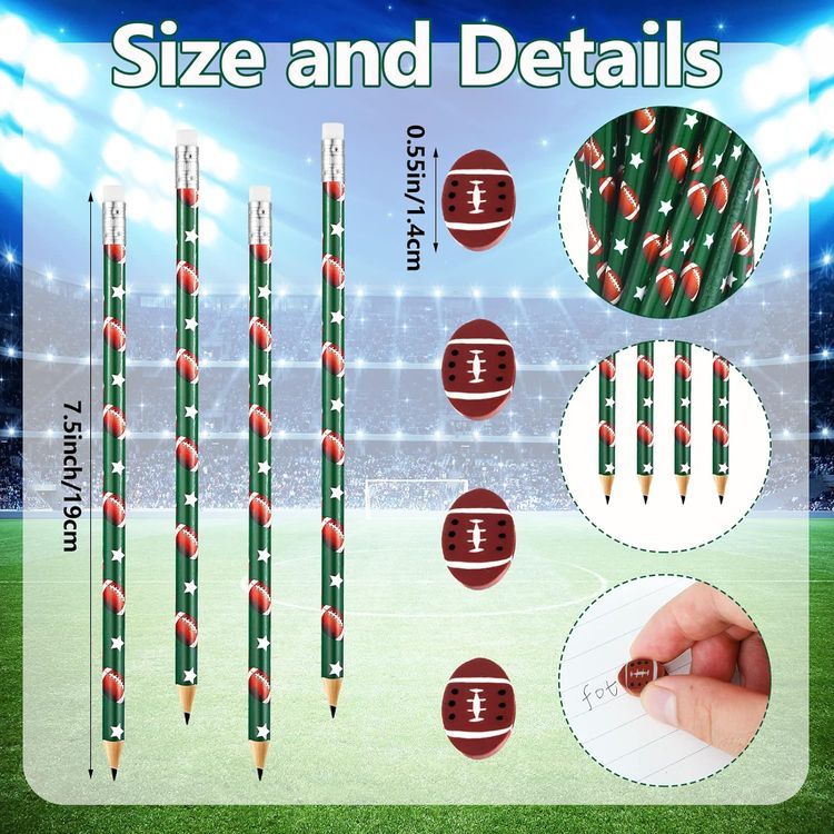 No. 7 - Tinlade Football Pencils and Erasers - 2