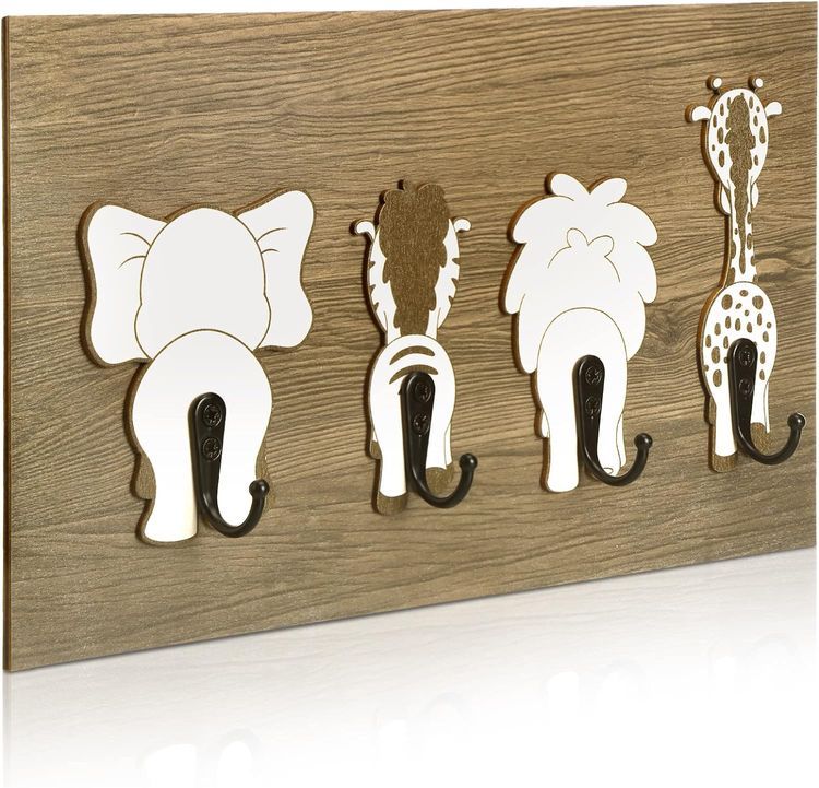 No. 3 - Safari Nursery Decor Wall Hooks - 1