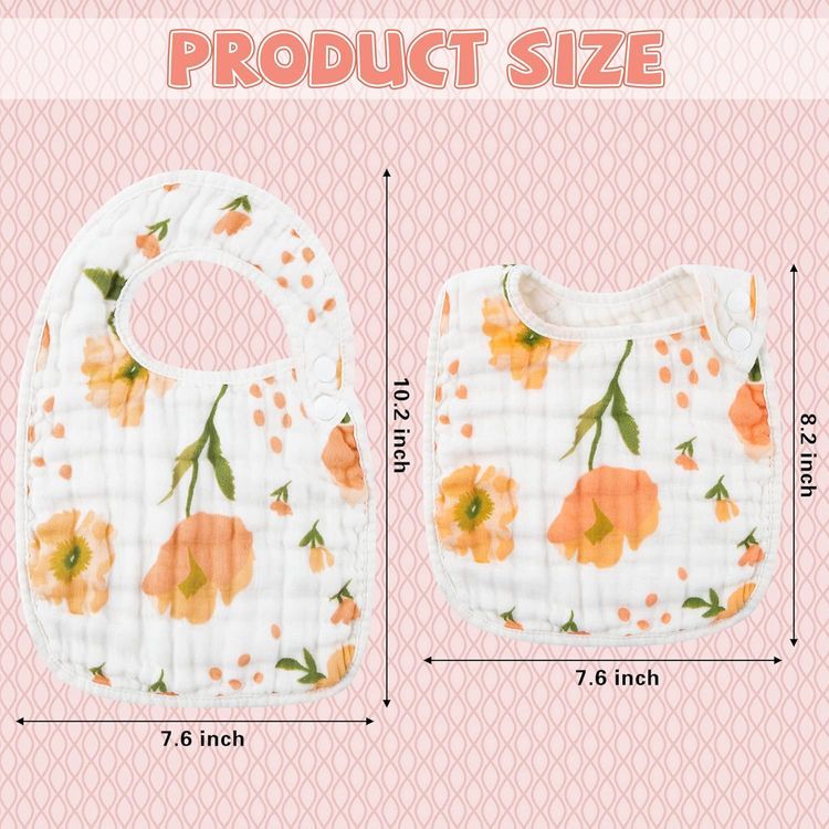 No. 3 - Zainpe 6Pcs Snap Muslin Cotton Bibs - 2