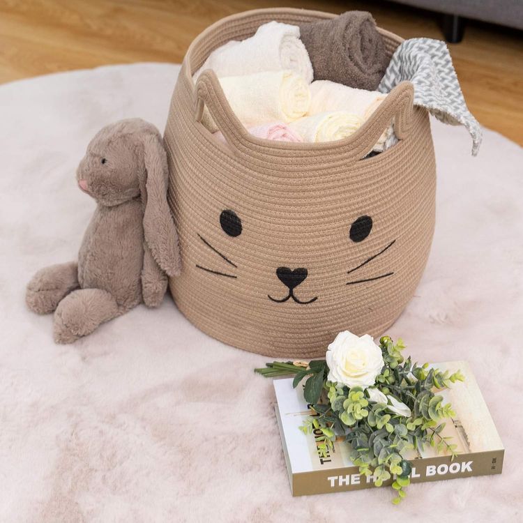 No. 6 - VK·LIVING Animal Baskets Large Woven Cotton Rope Storage Basket - 5