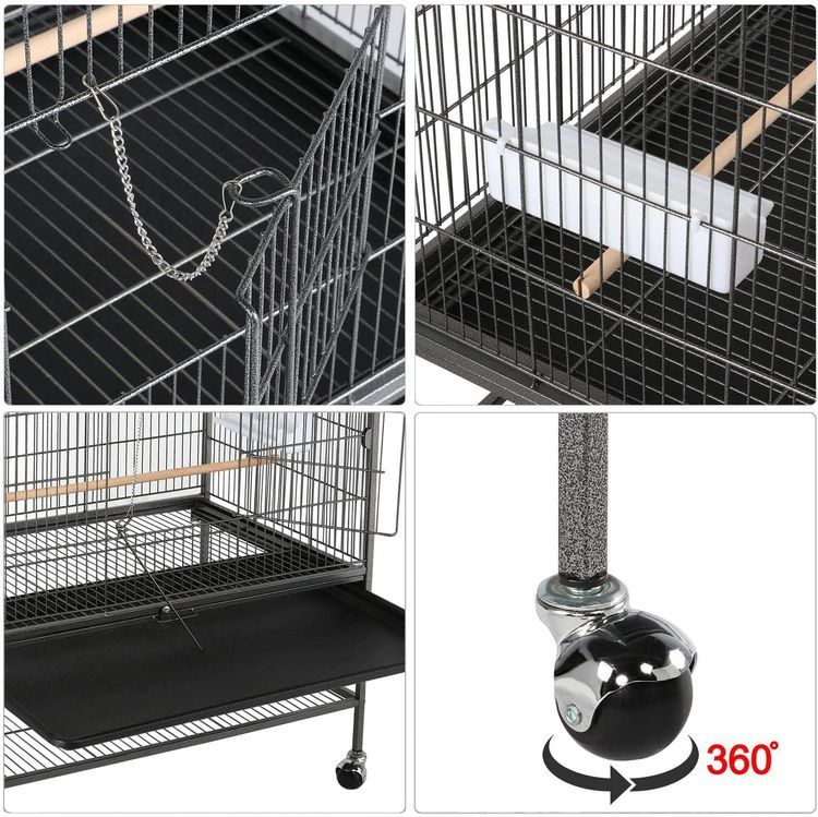 No. 2 - Yaheetech 52-inch Wrought Steel Standing Large Flight King Bird Cage - 4