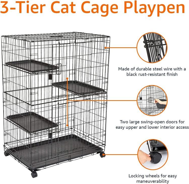 No. 1 - Amazon Basics Cat Cage Playpen - 3