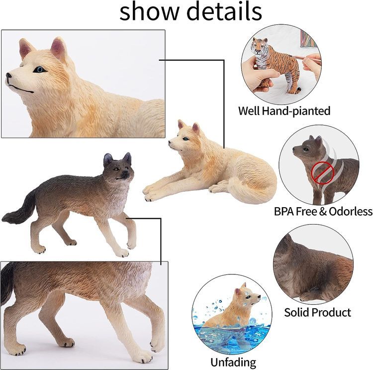 No. 8 - Toymany 8PCS Wolf Figures - 3