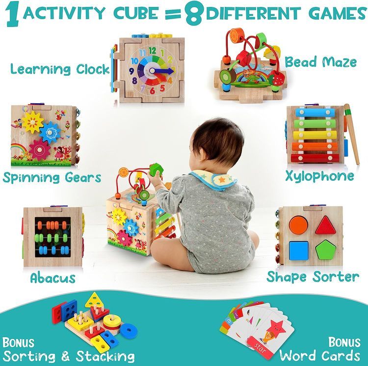 No. 6 - HELLOWOOD Wooden Activity Cube - 2