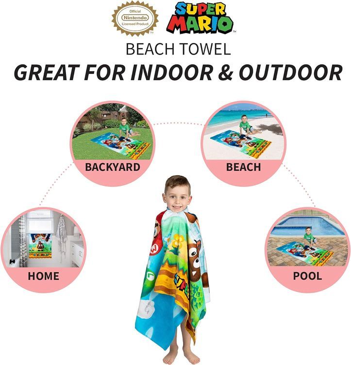No. 3 - Franco Super Mario Kids Beach Towel - 2