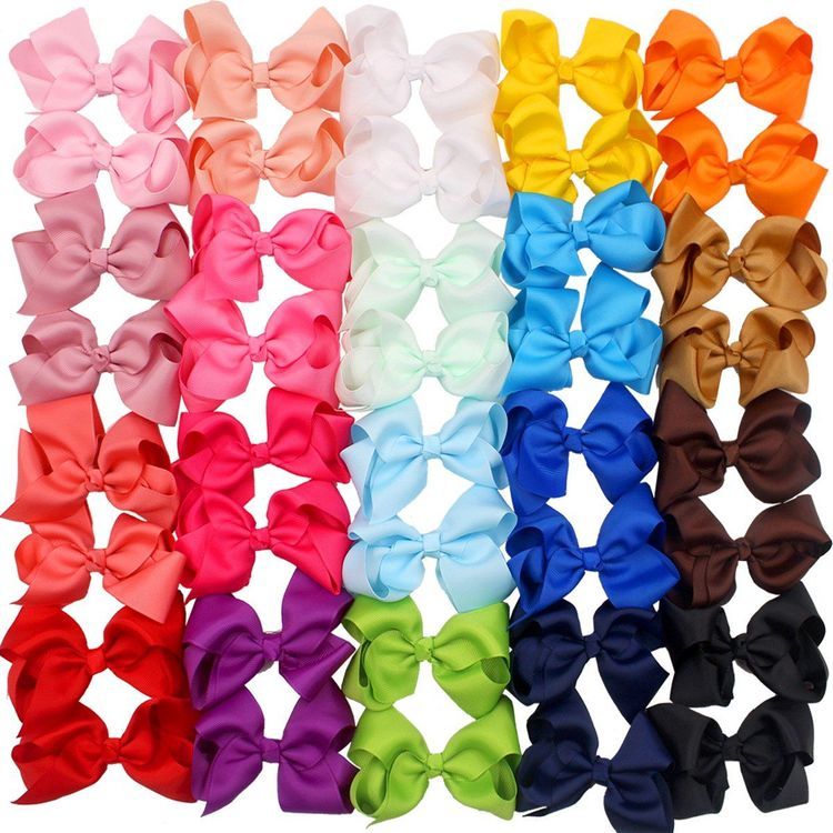 No. 8 - 40 Pieces Hair Bows for Girls Clips Grosgrain Ribbon Boutique - 1