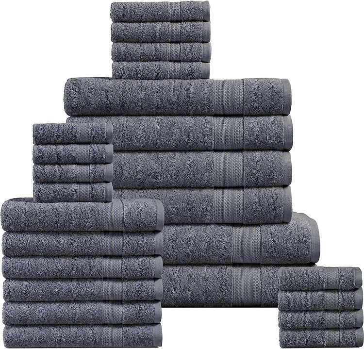 No. 10 - LANE LINEN 24 Pc Towels for Bathroom - 1