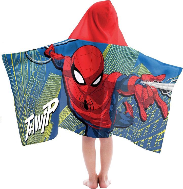 No. 3 - Jay Franco Kids Hooded Towel Avengers - Spiderman - 1