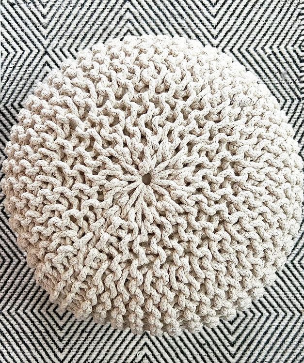 No. 2 - Cotton Knitted Round Pouf - 4