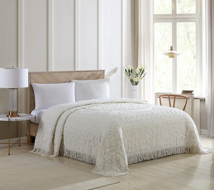 No. 3 - Beatrice Home Fashions Medallion Chenille Bedspread - 1