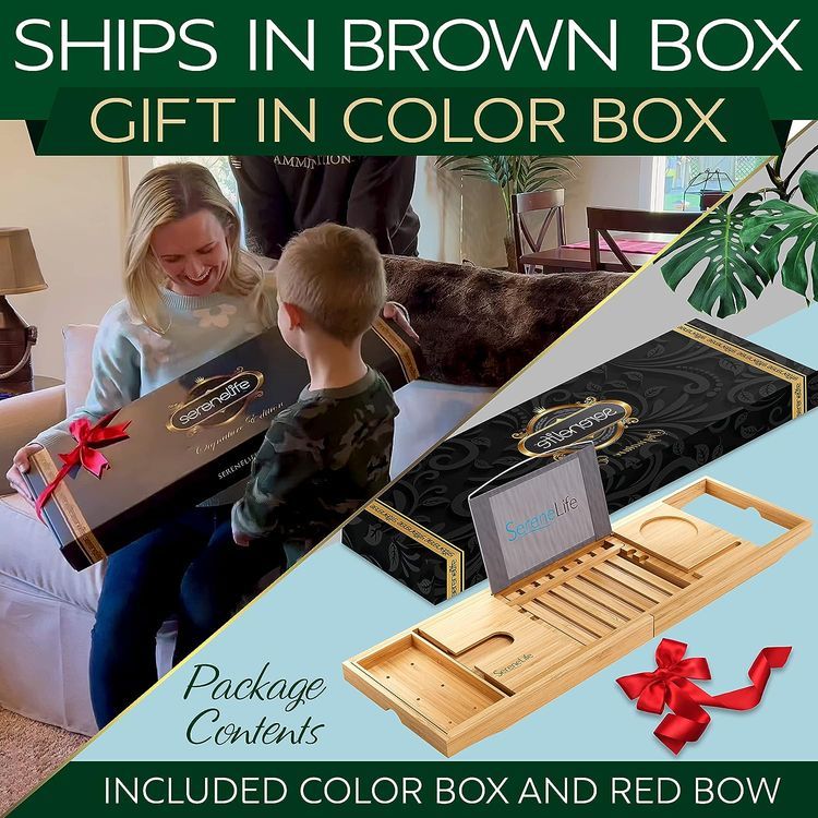 No. 5 - SereneLife Bamboo Bathtub Caddy - 2