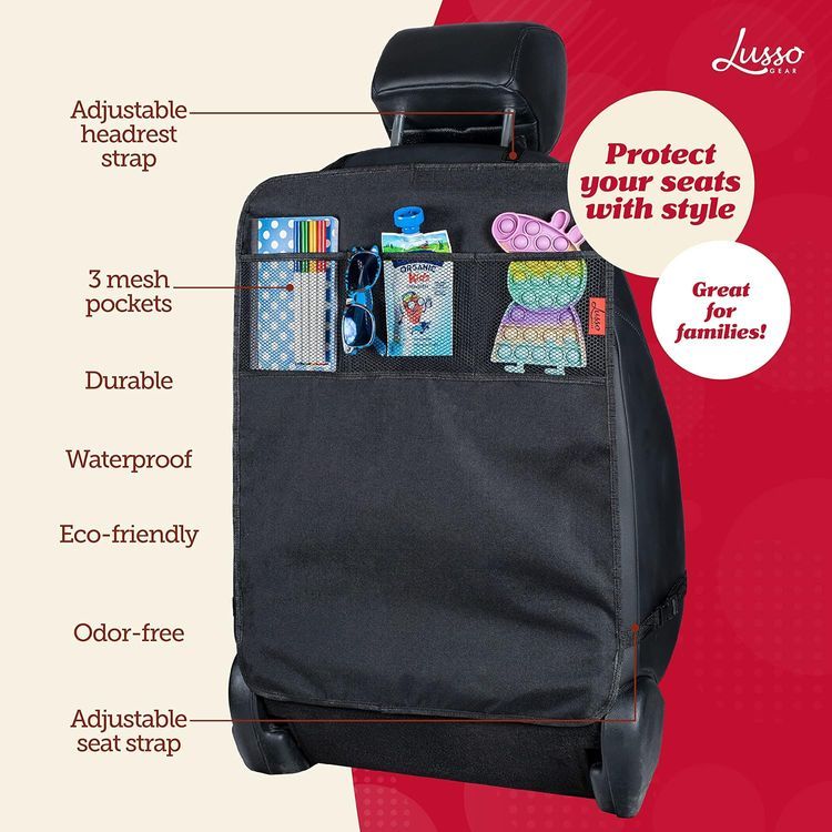 No. 3 - Lusso Gear Heavy Duty Kick Mats (2 Pk) - Back Seat Protector - 2