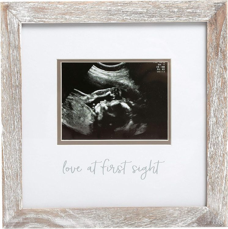 No. 8 - Pearhead Love at First Sight Rustic Sonogram Photo Frame - 1