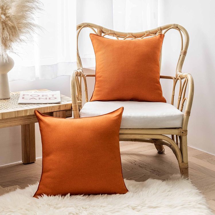 No. 8 - Home Brilliant Orange Pillow Covers - 3