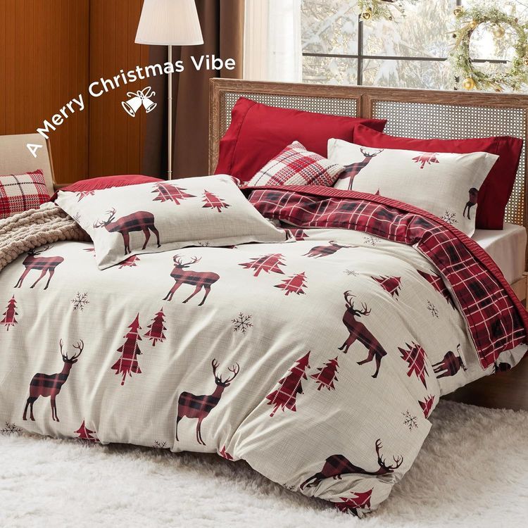 No. 1 - Bedsure Christmas Duvet Cover King - 2