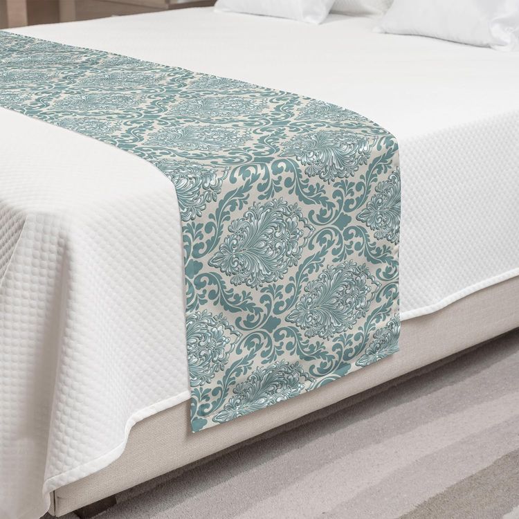 No. 10 - Ambesonne Damask Bed Runner - 1