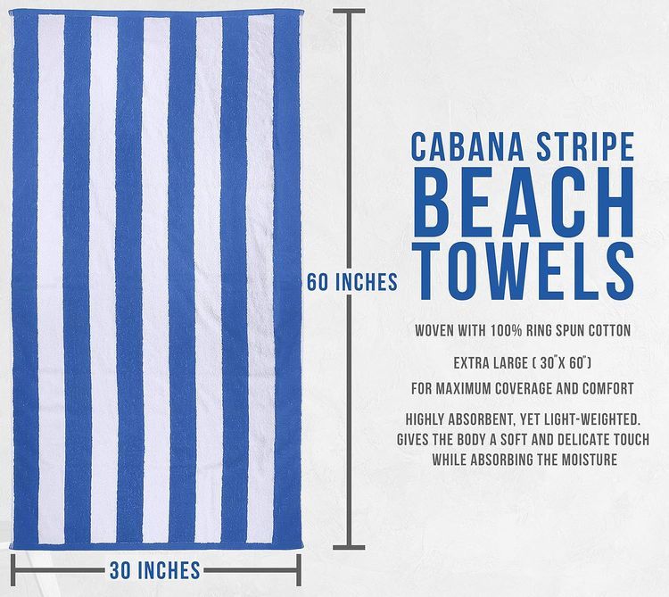 No. 7 - Utopia Towels 4 Pack Cabana Stripe Beach Towel - 2