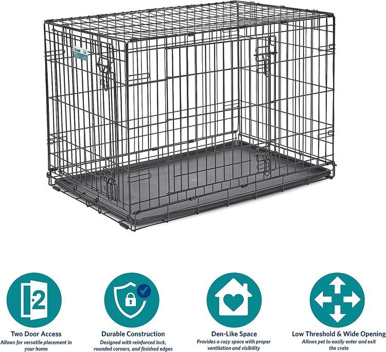 No. 8 - Newly Enhanced Double Door iCrate Dog Crate - 3