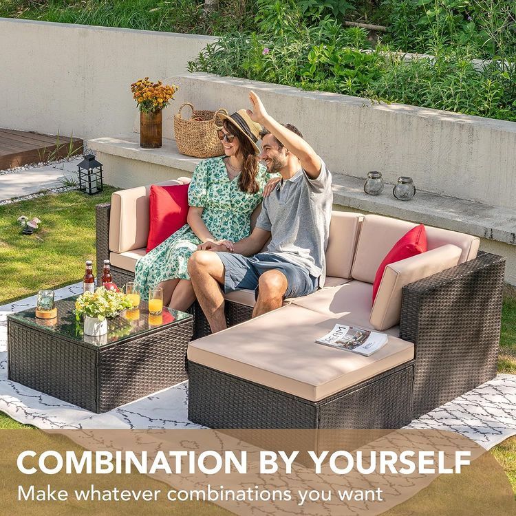 No. 8 - Devoko 5 Pieces Patio Furniture Sets - 2