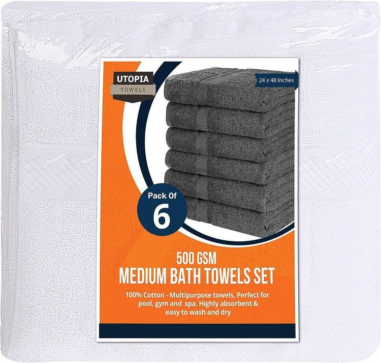 No. 7 - Utopia Towels 6 Pack Medium Bath Towel Set - 4