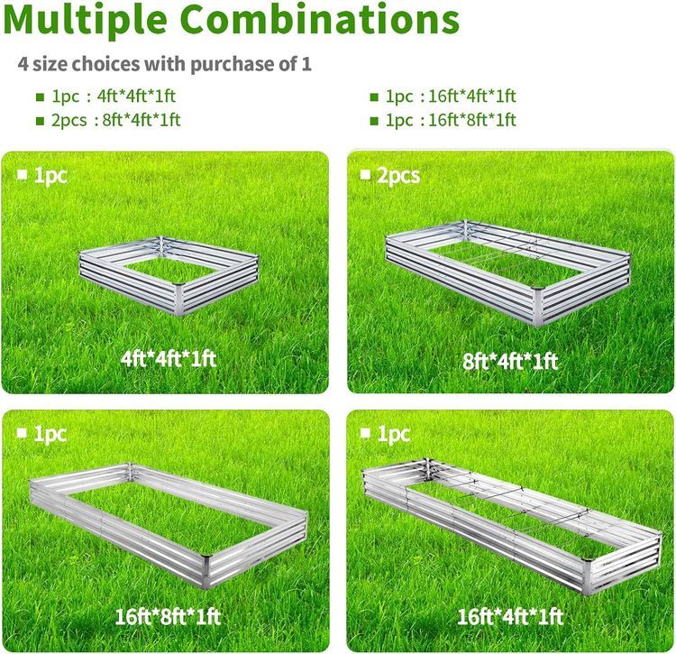 No. 4 - Mofesun Galvanized Raised Garden Bed 2-Pack - 2