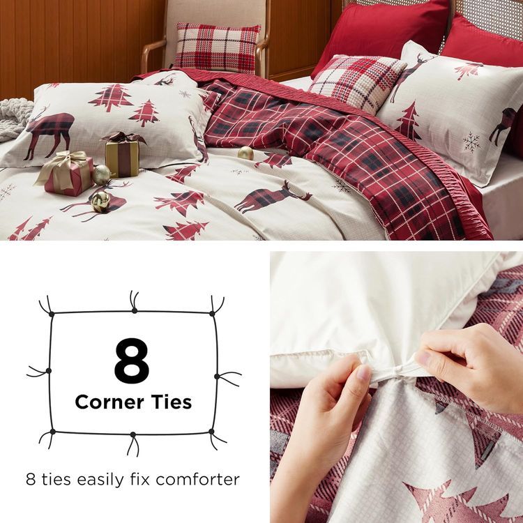 No. 1 - Bedsure Christmas Duvet Cover King - 4