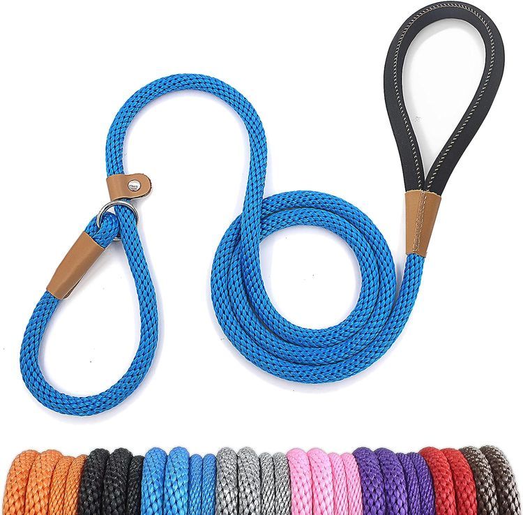 No. 9 - Lynxking Dog Leash Slip Lead Snap Hook Rope Leash Strong Heavy Duty Braided Dog Training Leash - 1