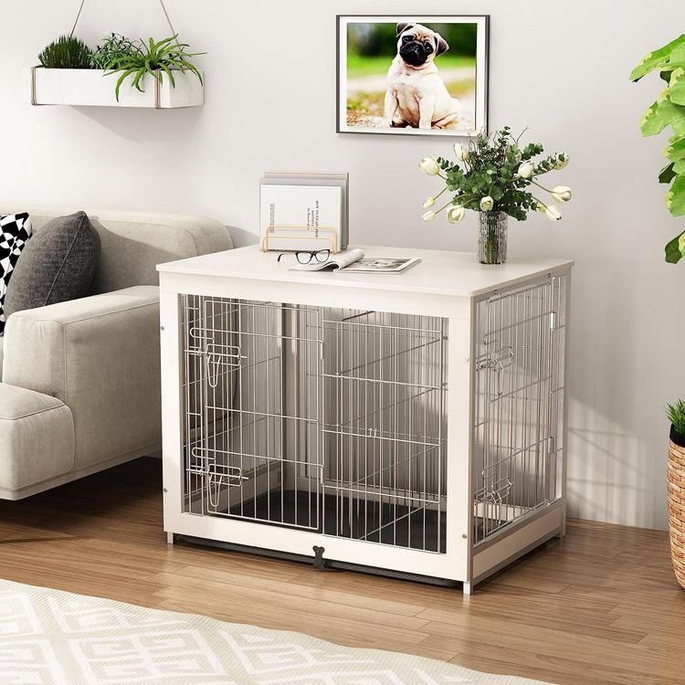 No. 10 - Piskyet Wooden Dog Crate Furniture with Divider Panel - 2