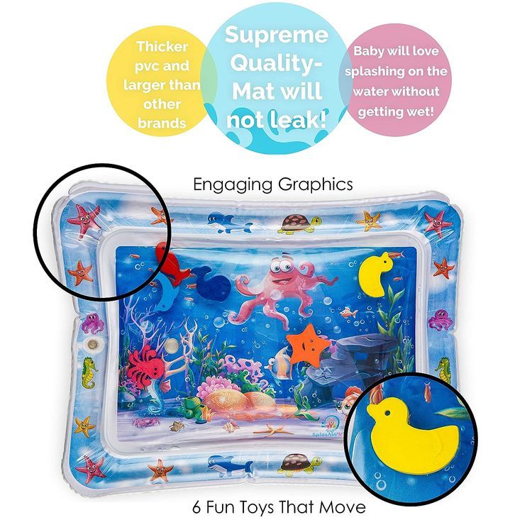 No. 5 - Splashin'kids Inflatable Tummy Time Premium Water mat - 2