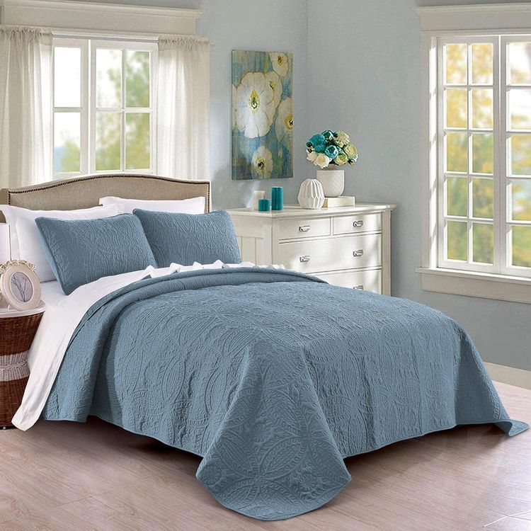 No. 4 - Quilt Set King/Cal King - Ash Blue - 1