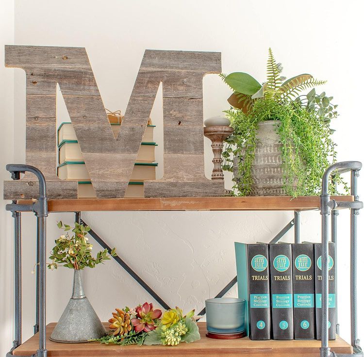 No. 5 - Distressed Rustic Barn Wood Letter - 3