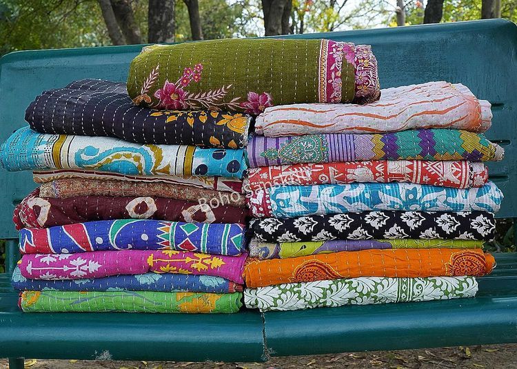 No. 2 - Boho Sanskriti Indian Quilt Vintage Bedspreads - 1