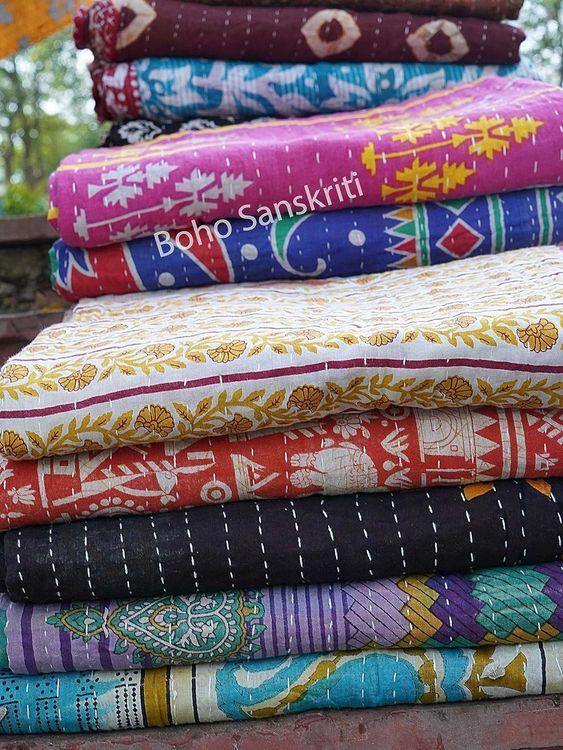 No. 2 - Boho Sanskriti Indian Quilt Vintage Bedspreads - 2