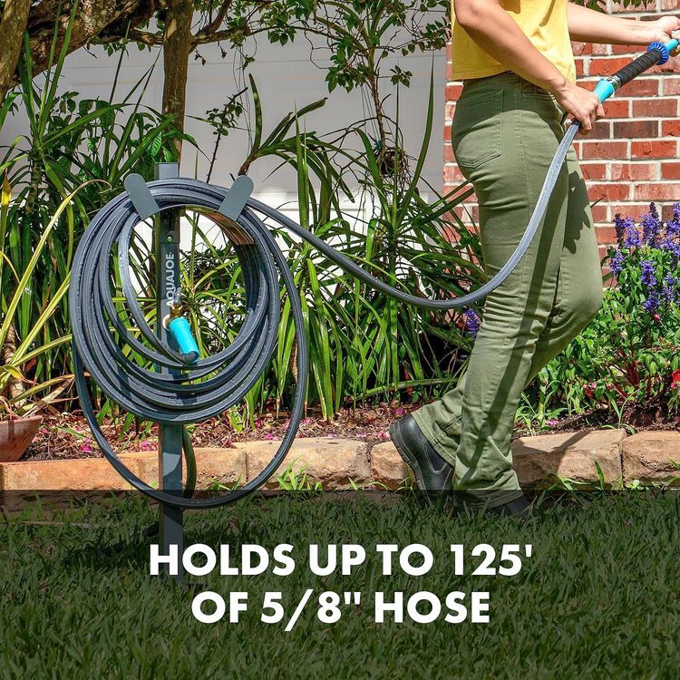 No. 1 - Aqua Joe Steel Garden Hose Stand - 4