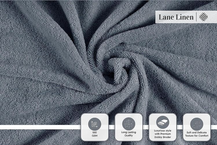 No. 10 - LANE LINEN 24 Pc Towels for Bathroom - 3